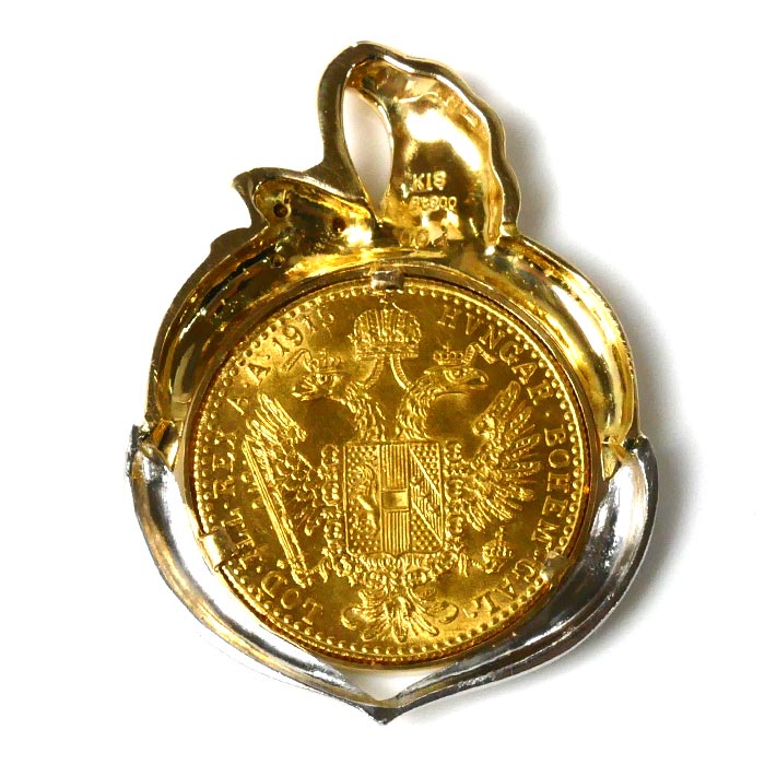 Franz Joseph Ducat Gold Coin Pendant K21.6YG/K18YG/Pt900