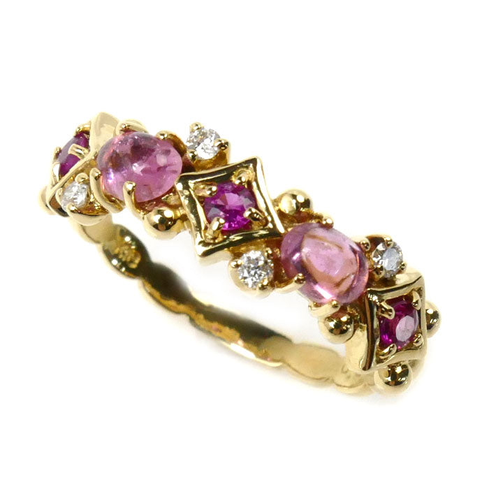 K18YG Yellow Gold Tourmaline Ruby Ring