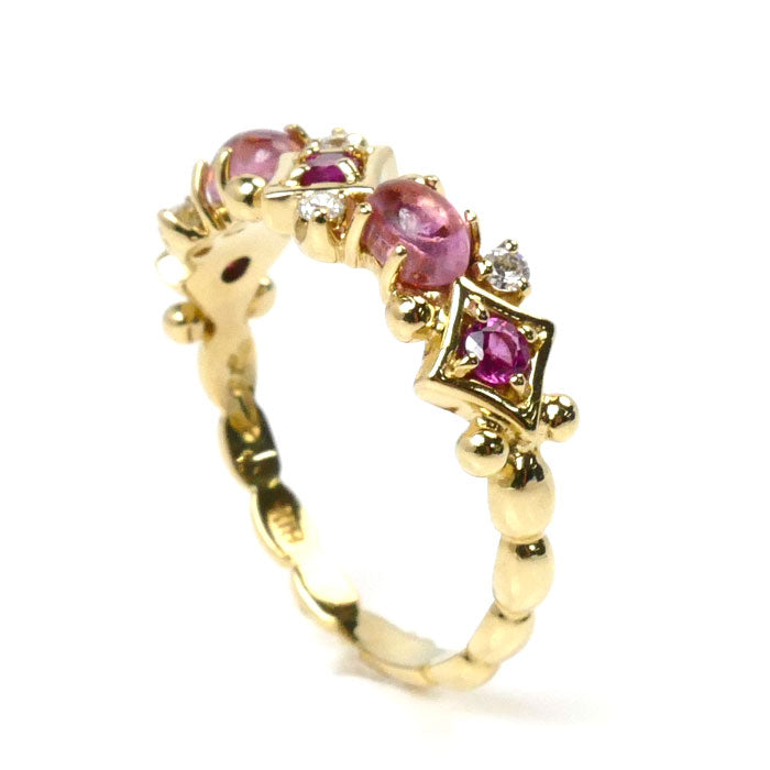 K18YG Yellow Gold Tourmaline Ruby Ring