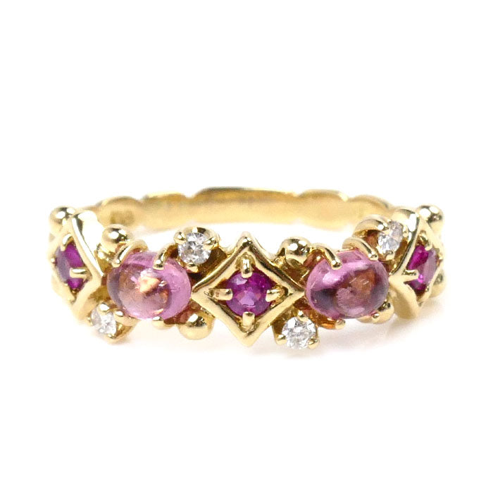 K18YG Yellow Gold Tourmaline Ruby Ring