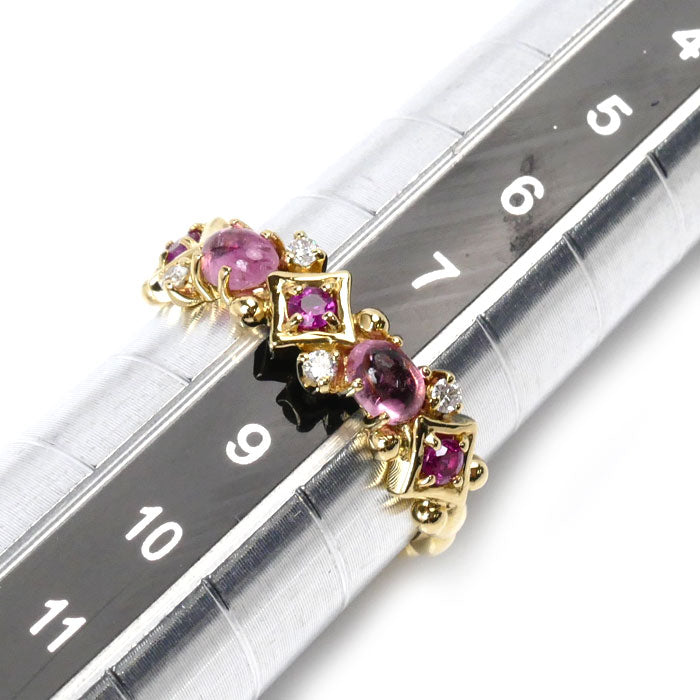 K18YG Yellow Gold Tourmaline Ruby Ring