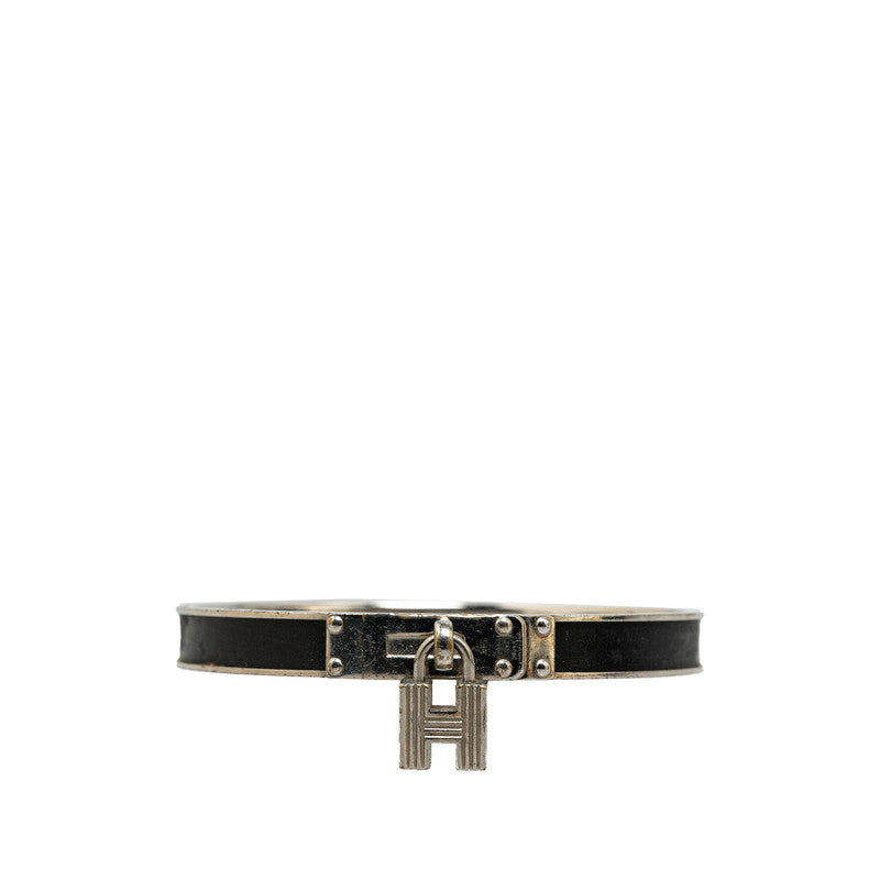 Hermes Kelly H Cadena Motif Bangle Silver Black