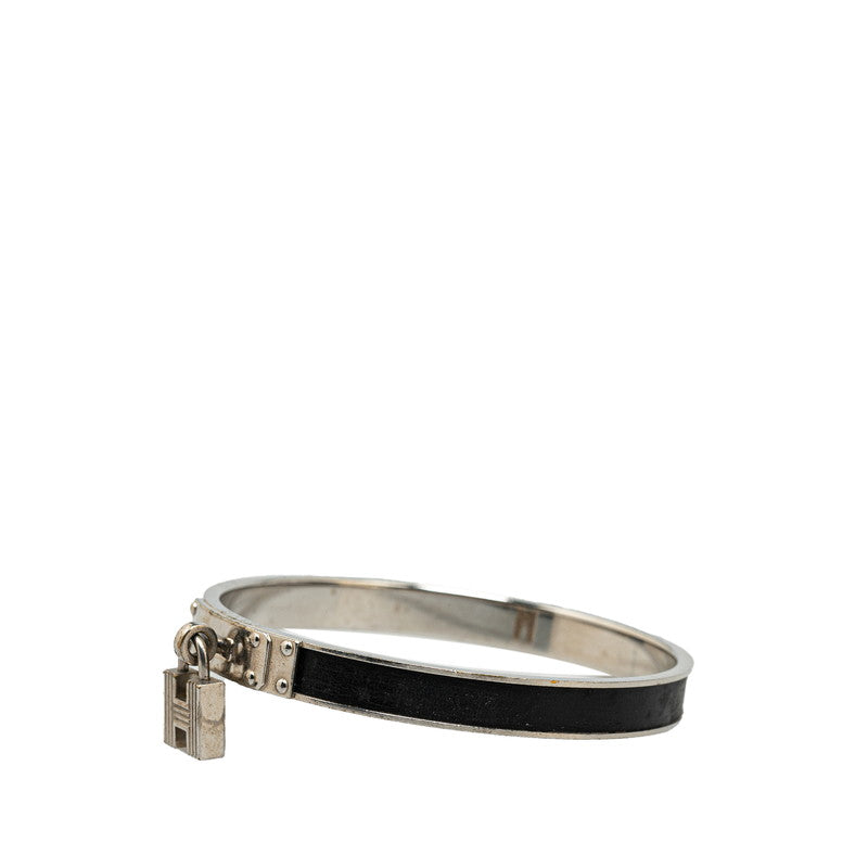 Hermes Kelly H Cadena Motif Bangle Silver Black