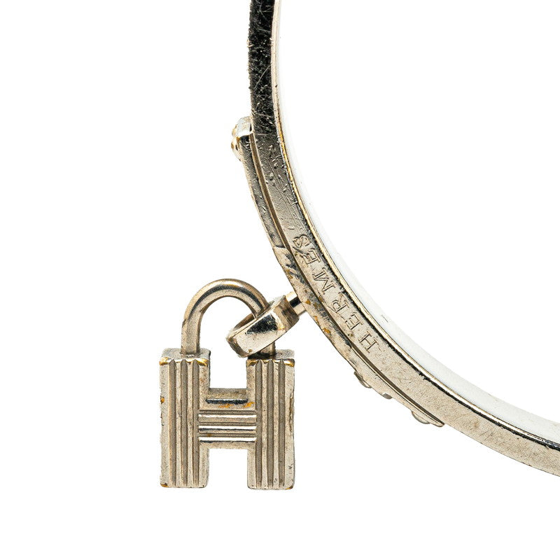 Hermes Kelly H Cadena Motif Bangle Silver Black