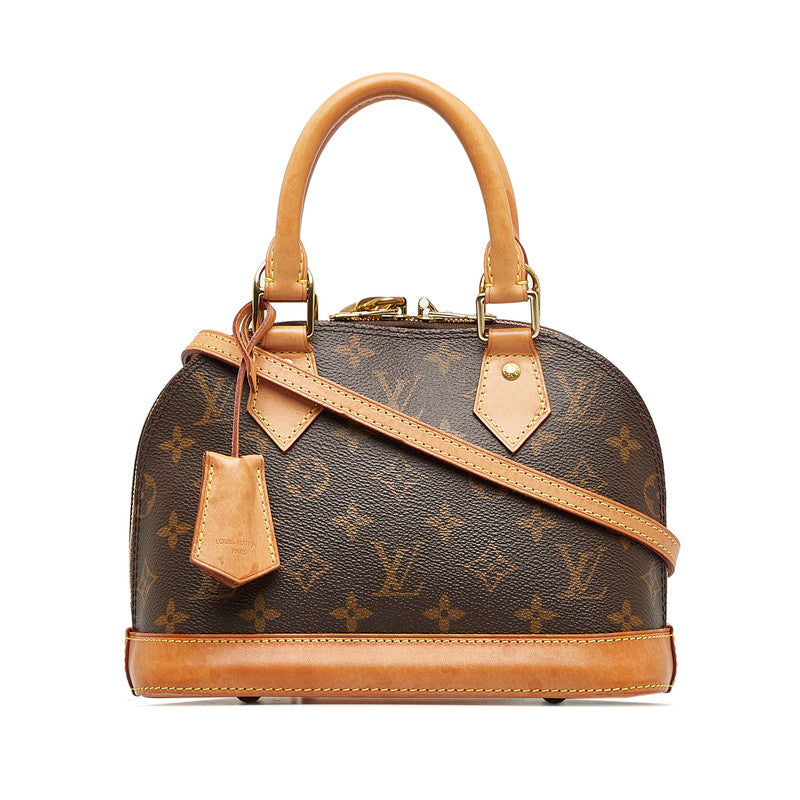 Louis Vuitton Monogram Alma BB Handbag M53152 Brown PVC Leather in Very Good Condition