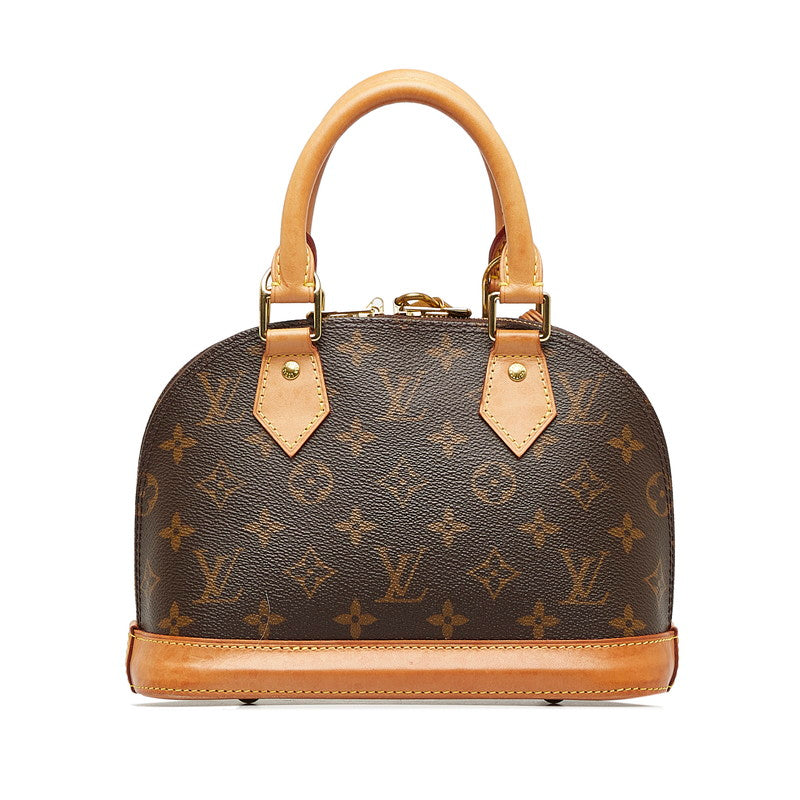 Louis Vuitton Monogram Alma BB Handbag M53152 Brown PVC Leather in Very Good Condition