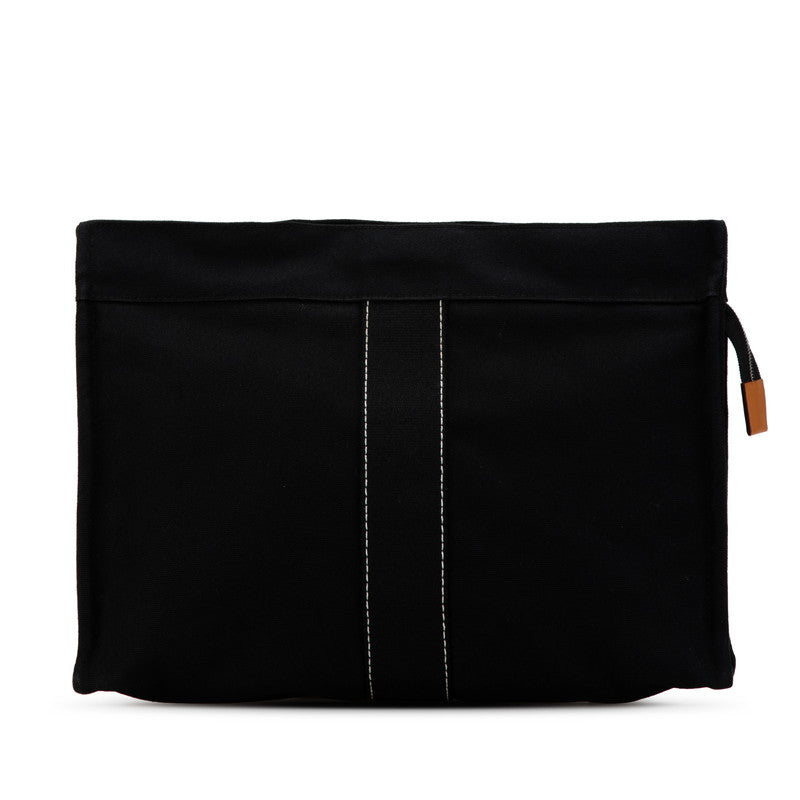 Hermes Deauville Canvas Clutch Bag