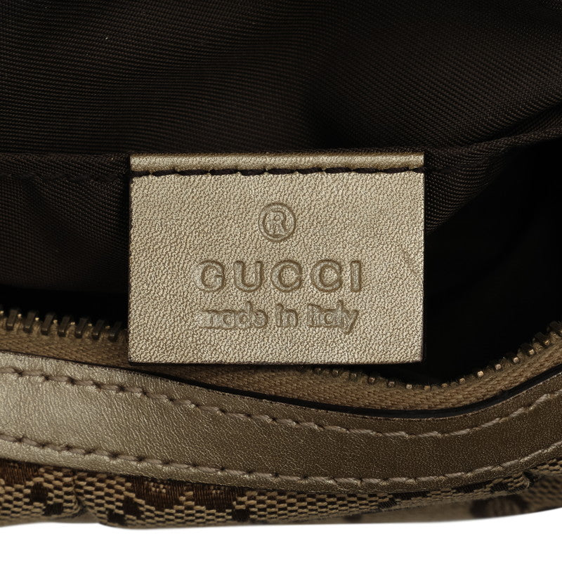 Gucci Bamboo Canvas Leather Cosmetic Pouch 246175