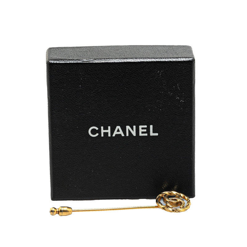 Chanel Vintage Coco Mark Brooch Gold Plated