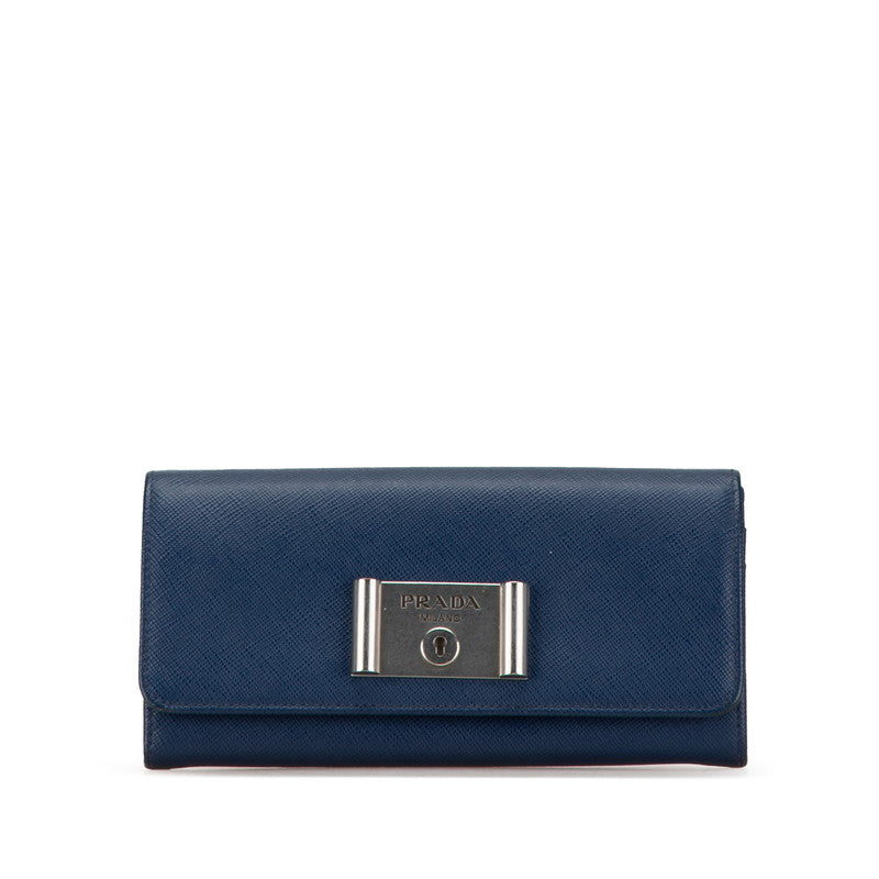 Prada Saffiano Leather Wallet 1MH037 Blue