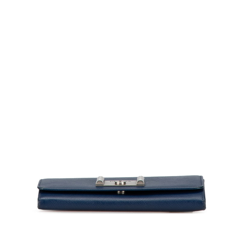 Prada Saffiano Leather Wallet 1MH037 Blue