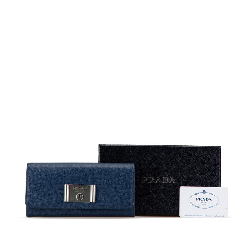 Prada Saffiano Leather Wallet 1MH037 Blue