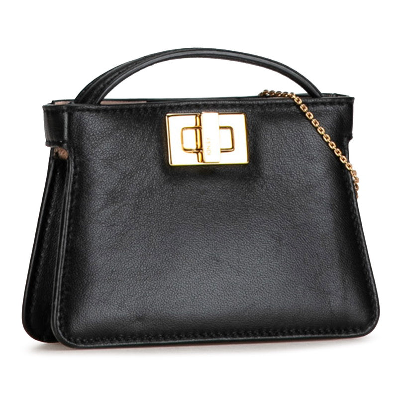 Fendi Nano Peekaboo Leather Chain Mini Shoulder Bag 7AR993