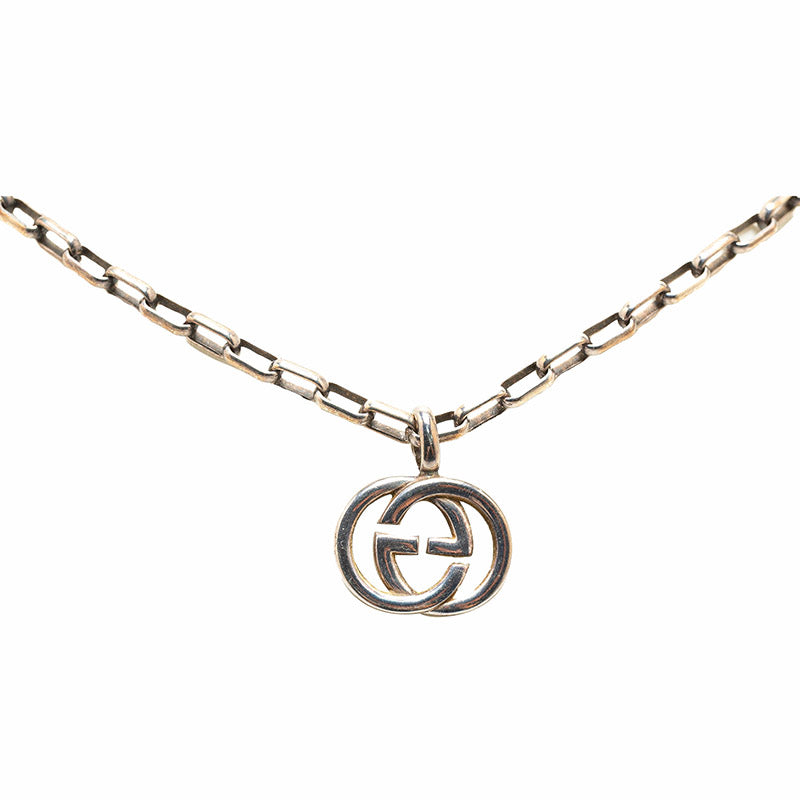 Gucci Interlocking G Necklace SV925 Silver in Good Condition