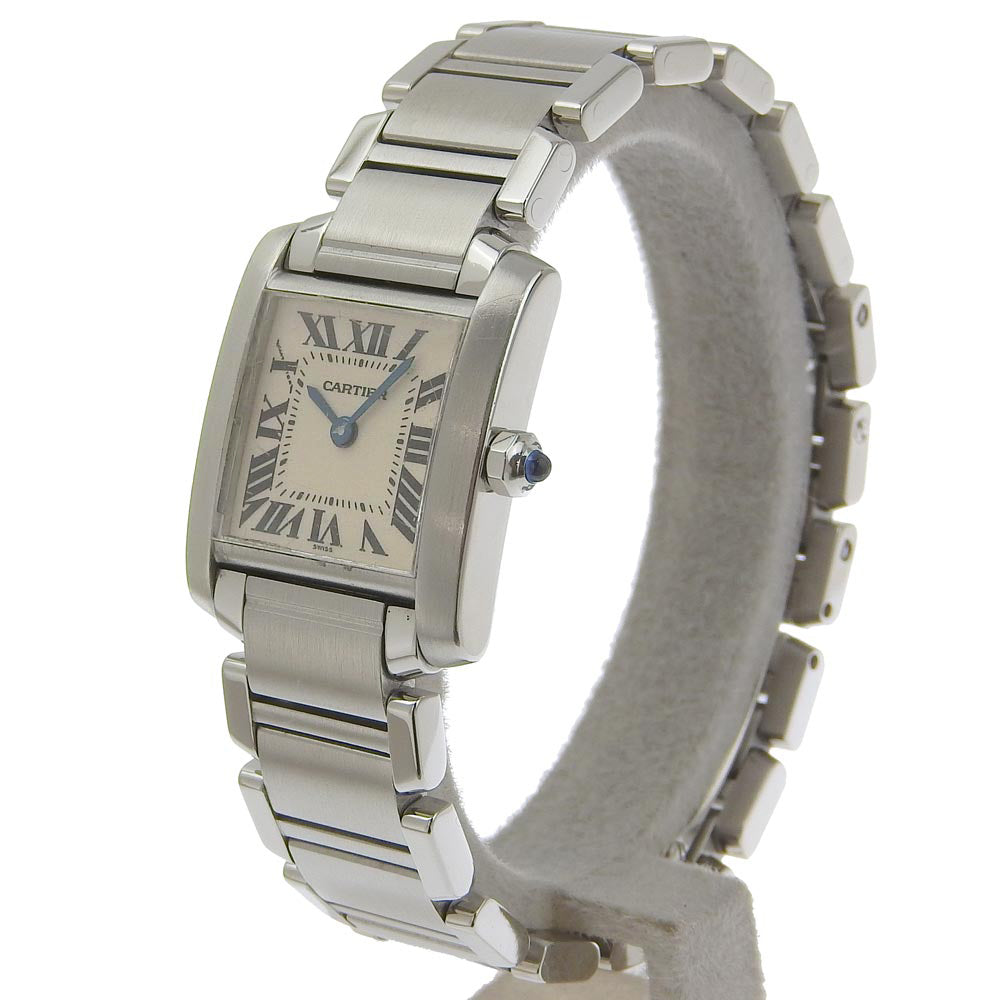 Cartier Tank Francaise Small Wrist Watch, Swiss-Made Quartz, Silver Stainless Steel W51008Q3