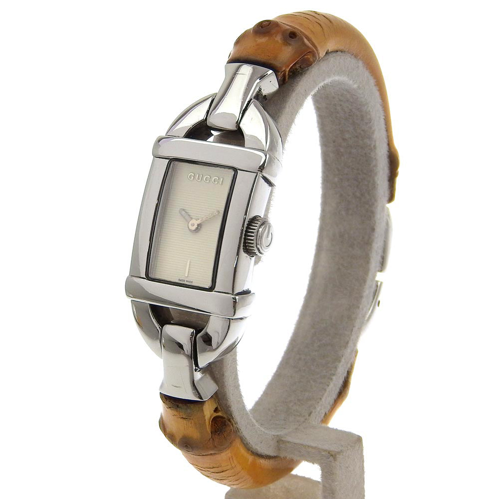 Gucci 6800L Stainless Steel Bamboo Quartz Watch