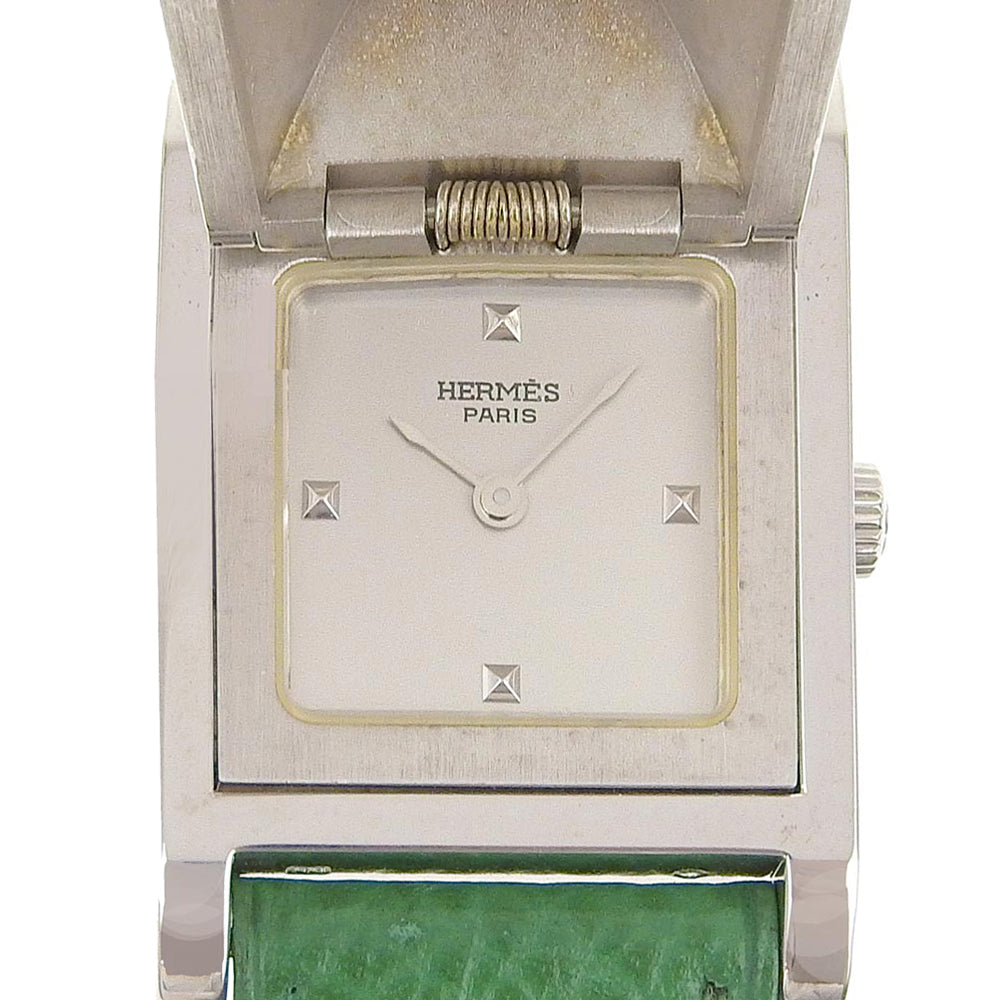 Hermes Medor Watch Silver925 Leather Quartz