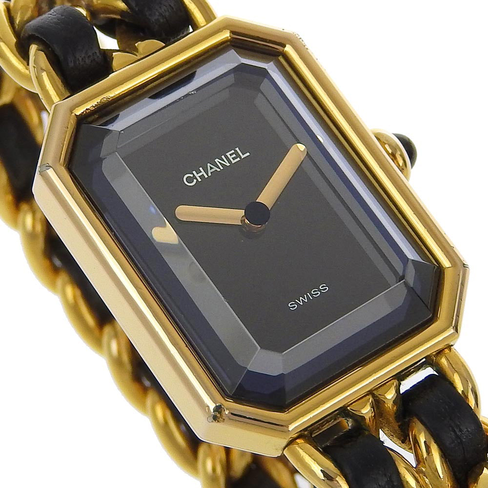 Chanel Premiere L Gold Plated Leather Quartz Watch