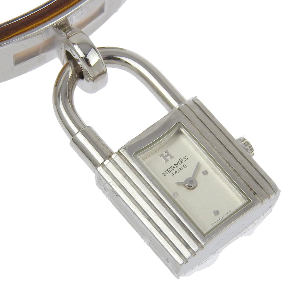 Hermes Kelly Watch Silver 925 Leather Quartz