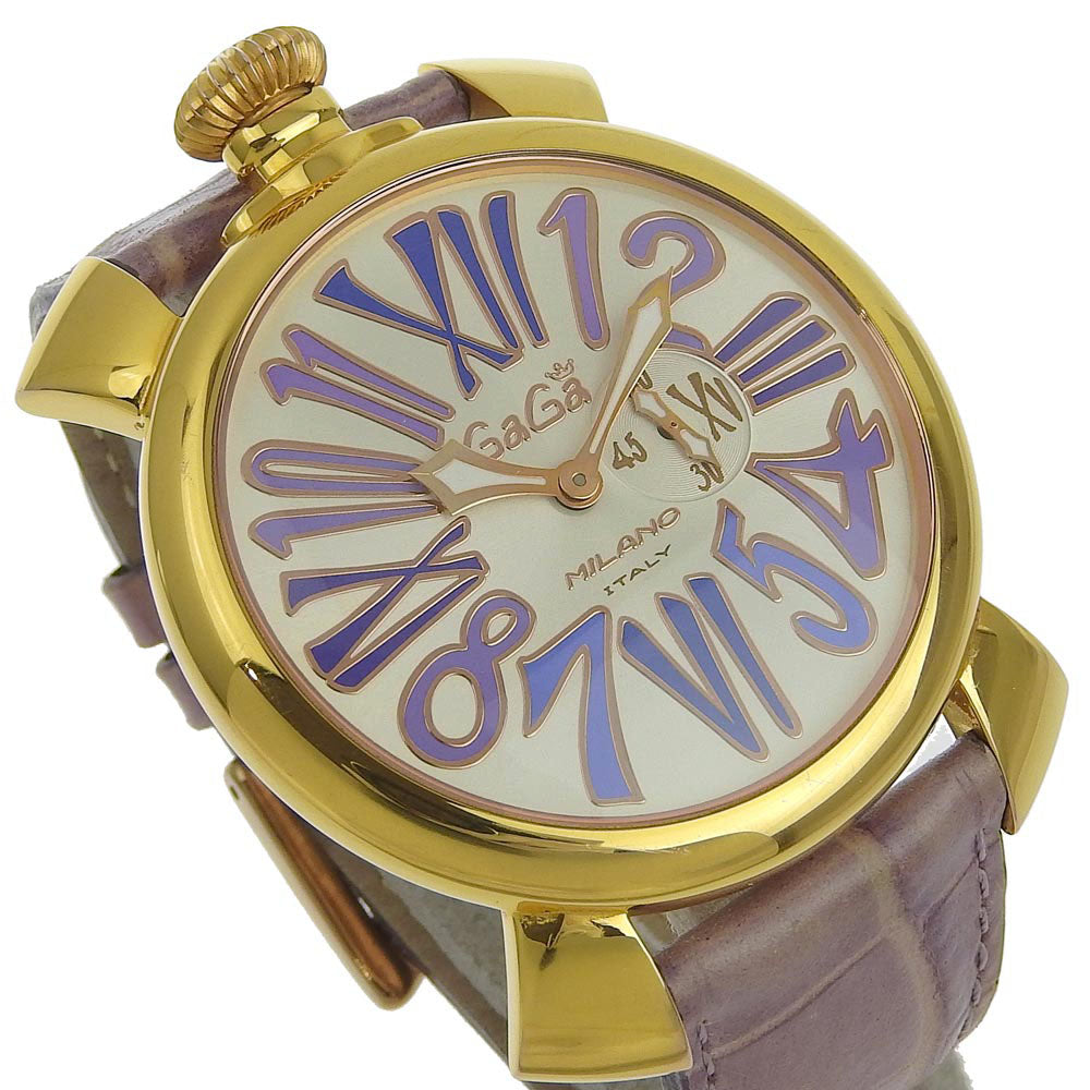 GaGa Milano Manuale Watch Stainless Steel Leather Quartz Purple