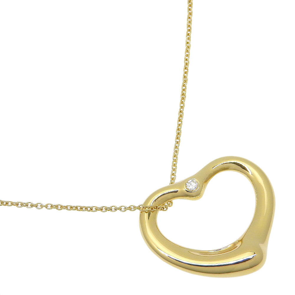 Tiffany Open Heart Necklace K18 Gold Diamond