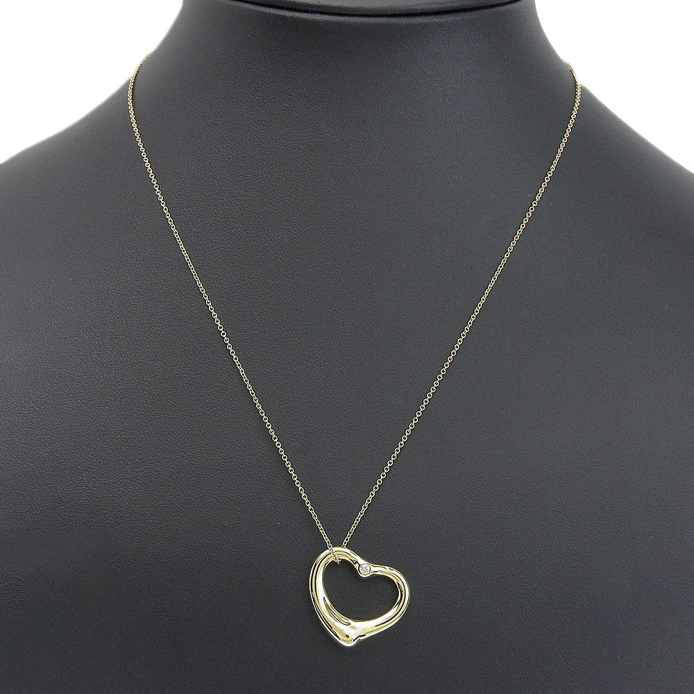 Tiffany Open Heart Necklace K18 Gold Diamond