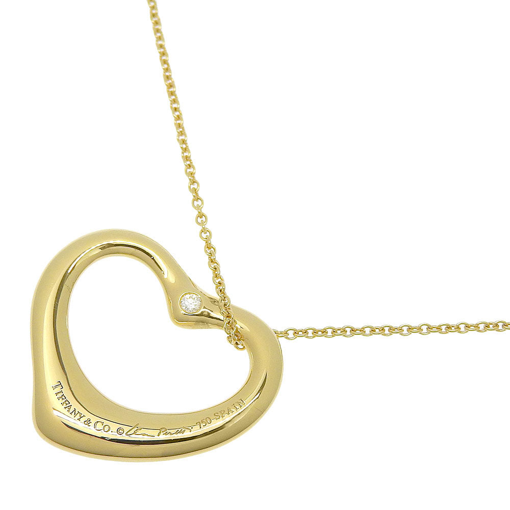 Tiffany Open Heart Necklace K18 Gold Diamond