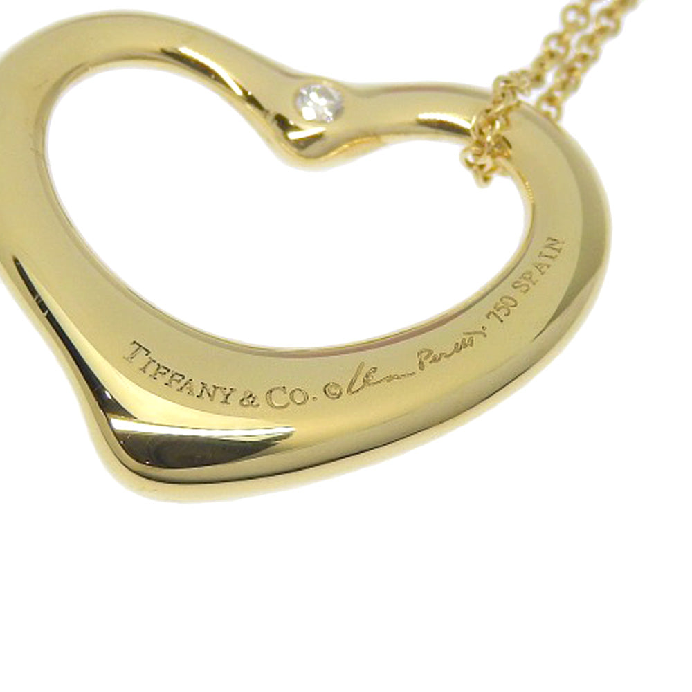 Tiffany Open Heart Necklace K18 Gold Diamond