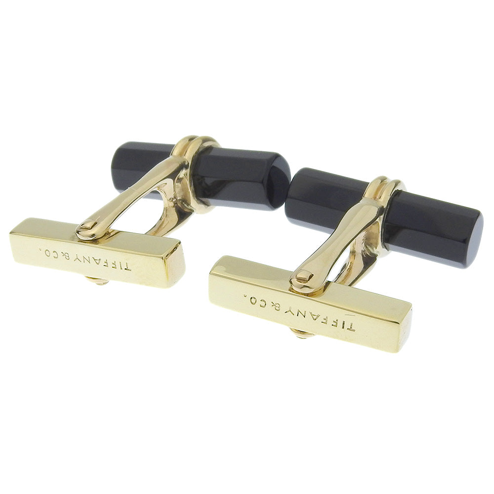 Tiffany K14 Gold Onyx Cufflinks