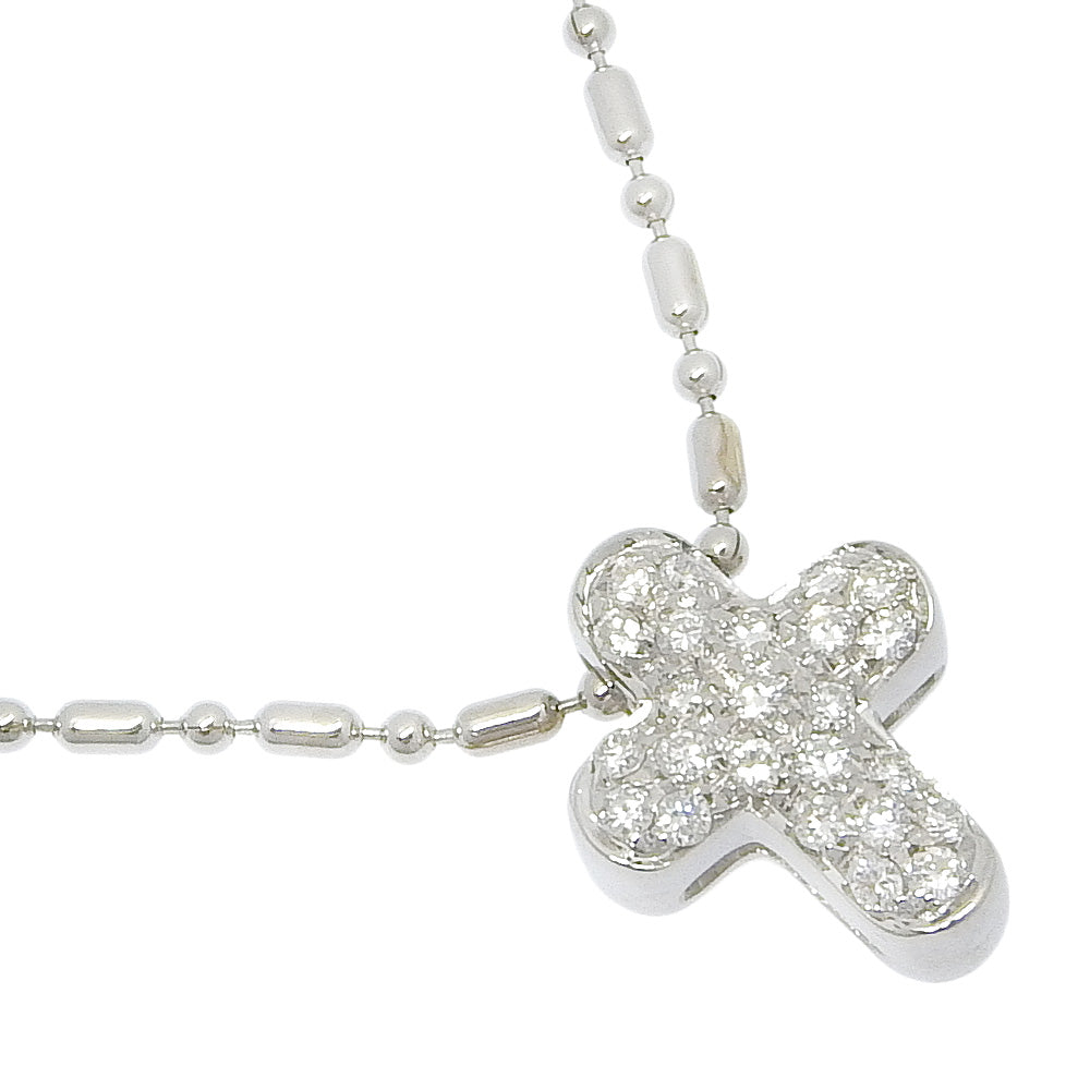 K18 White Gold Cross Necklace