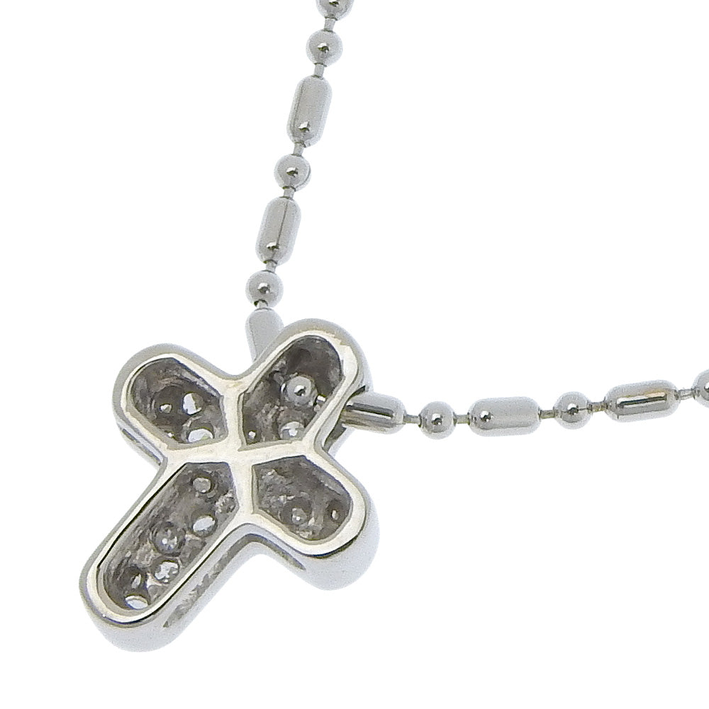 K18 White Gold Cross Necklace