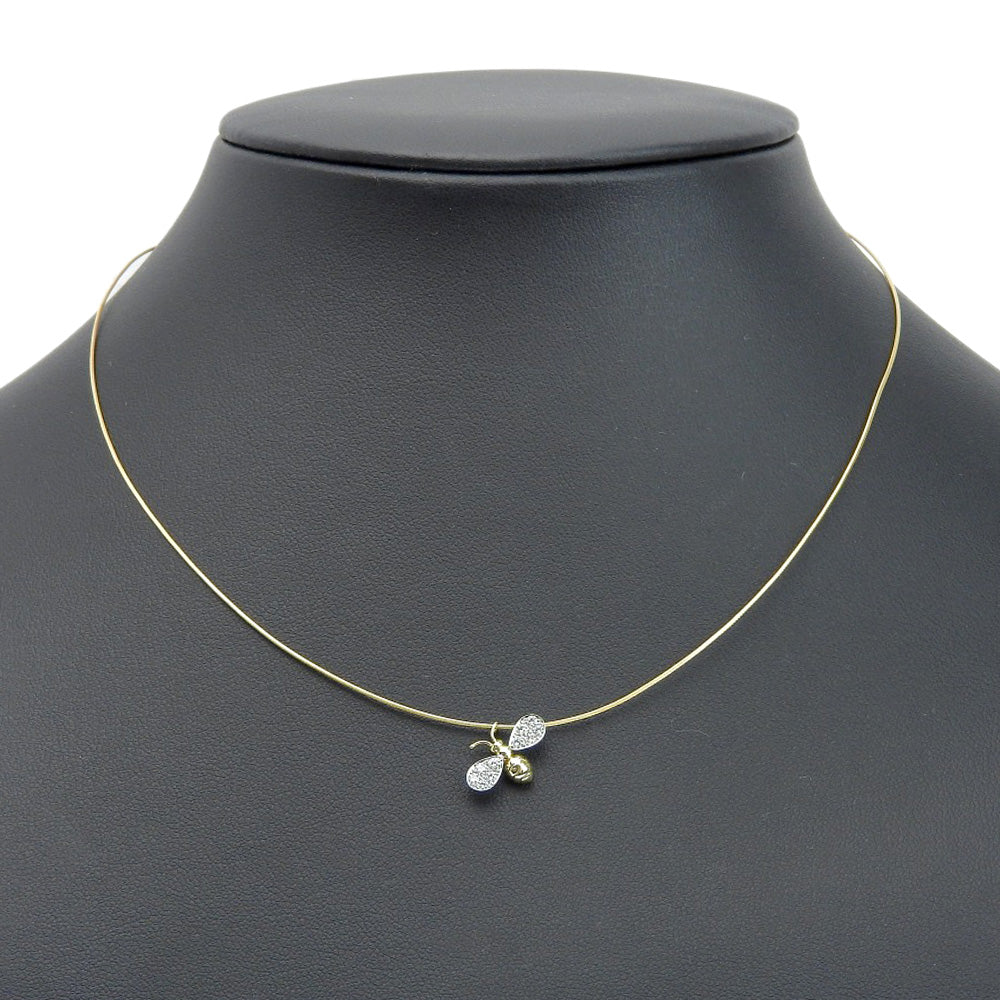 Gimel Necklace Bee Motif K18 Gold Pt950 Platinum Diamond