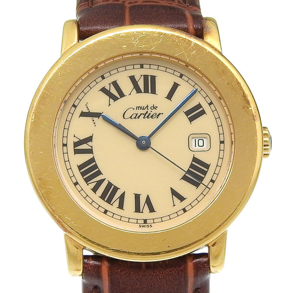 Cartier Must Ronde Metal Leather Quartz