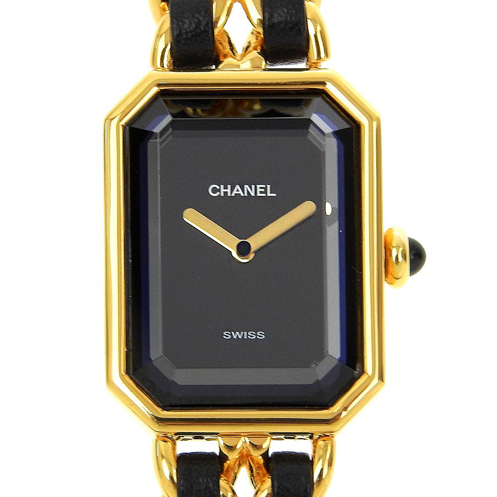 Chanel Premiere S Watch Gold Plated Leather Quartz