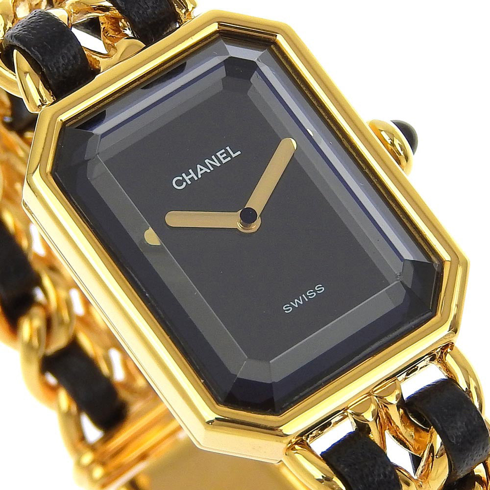 Chanel Premiere S Watch Gold Plated Leather Quartz