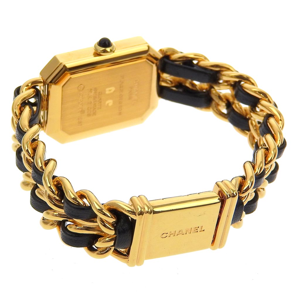 Chanel Premiere S Watch Gold Plated Leather Quartz