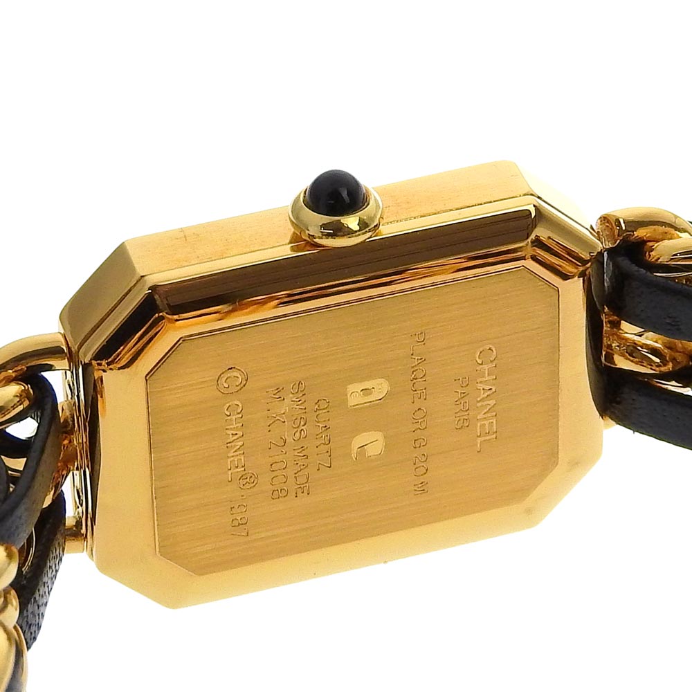 Chanel Premiere S Watch Gold Plated Leather Quartz