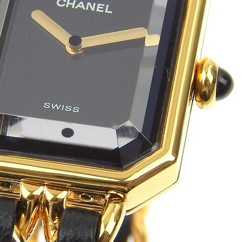 Chanel Premiere S Watch Gold Plated Leather Quartz