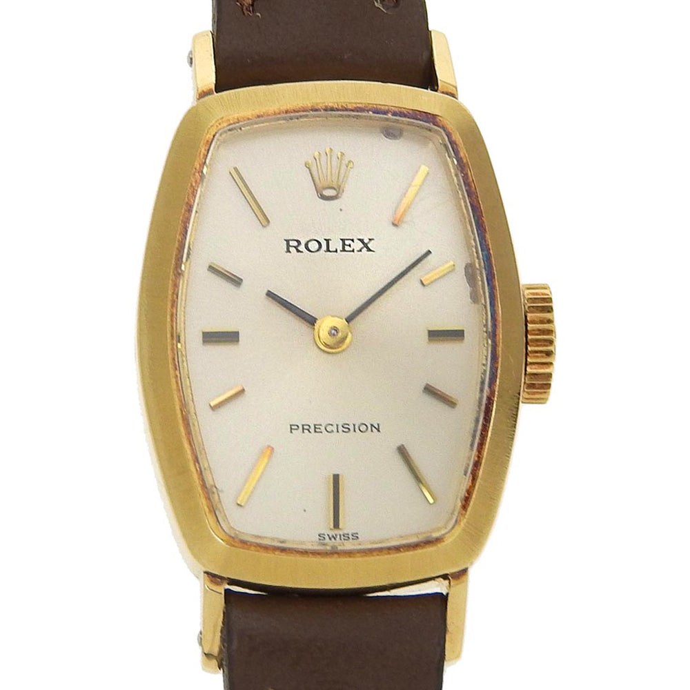 Rolex Precision 2648 Gold Leather Watch