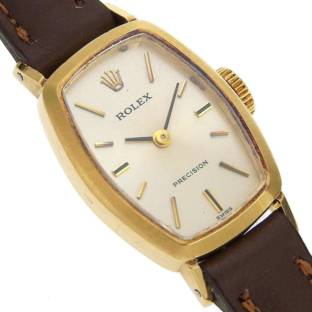 Rolex Precision 2648 Gold Leather Watch