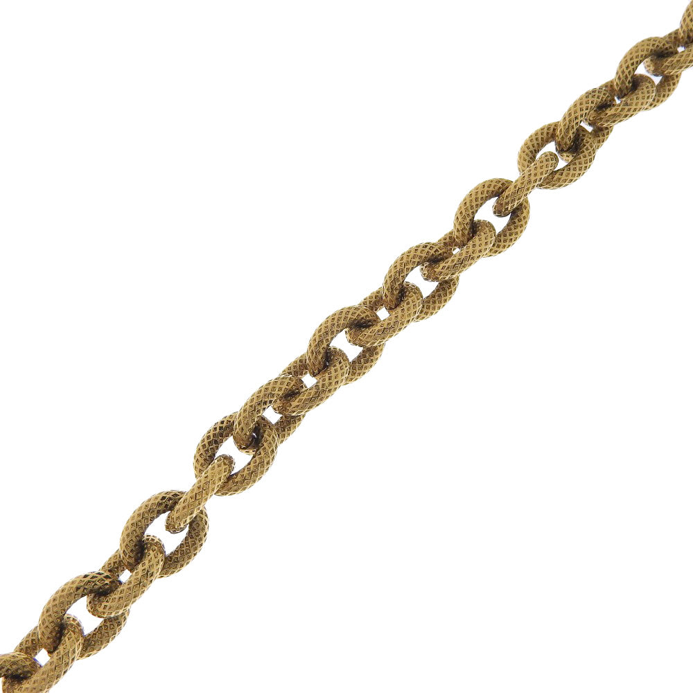 Chanel Coco Mark Necklace Gold Plated Glass