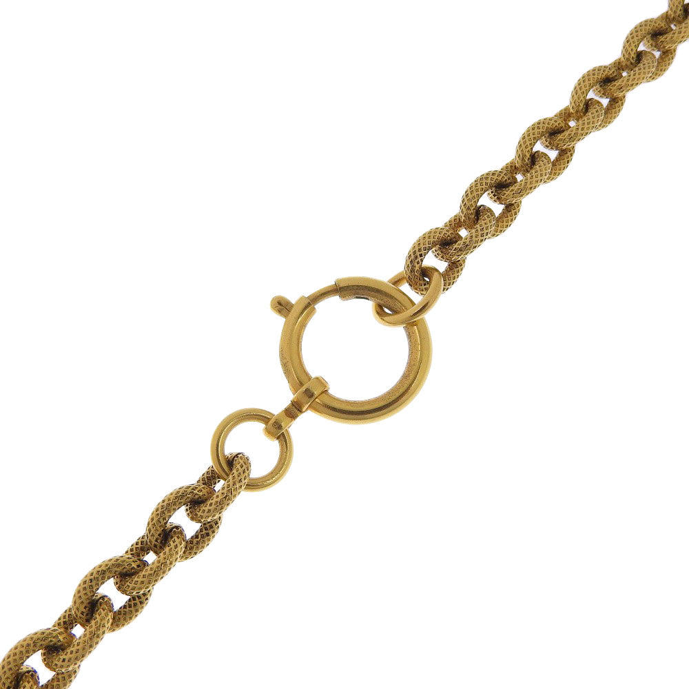 Chanel Coco Mark Necklace Gold Plated Glass