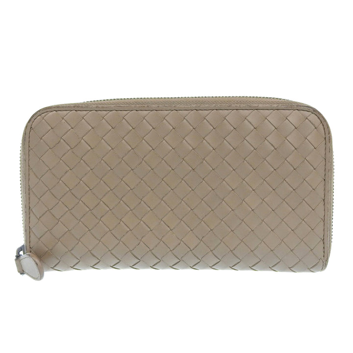 Bottega Veneta Intrecciato Round Zipper Long Wallet Leather Long Wallet 114076 in Good Condition