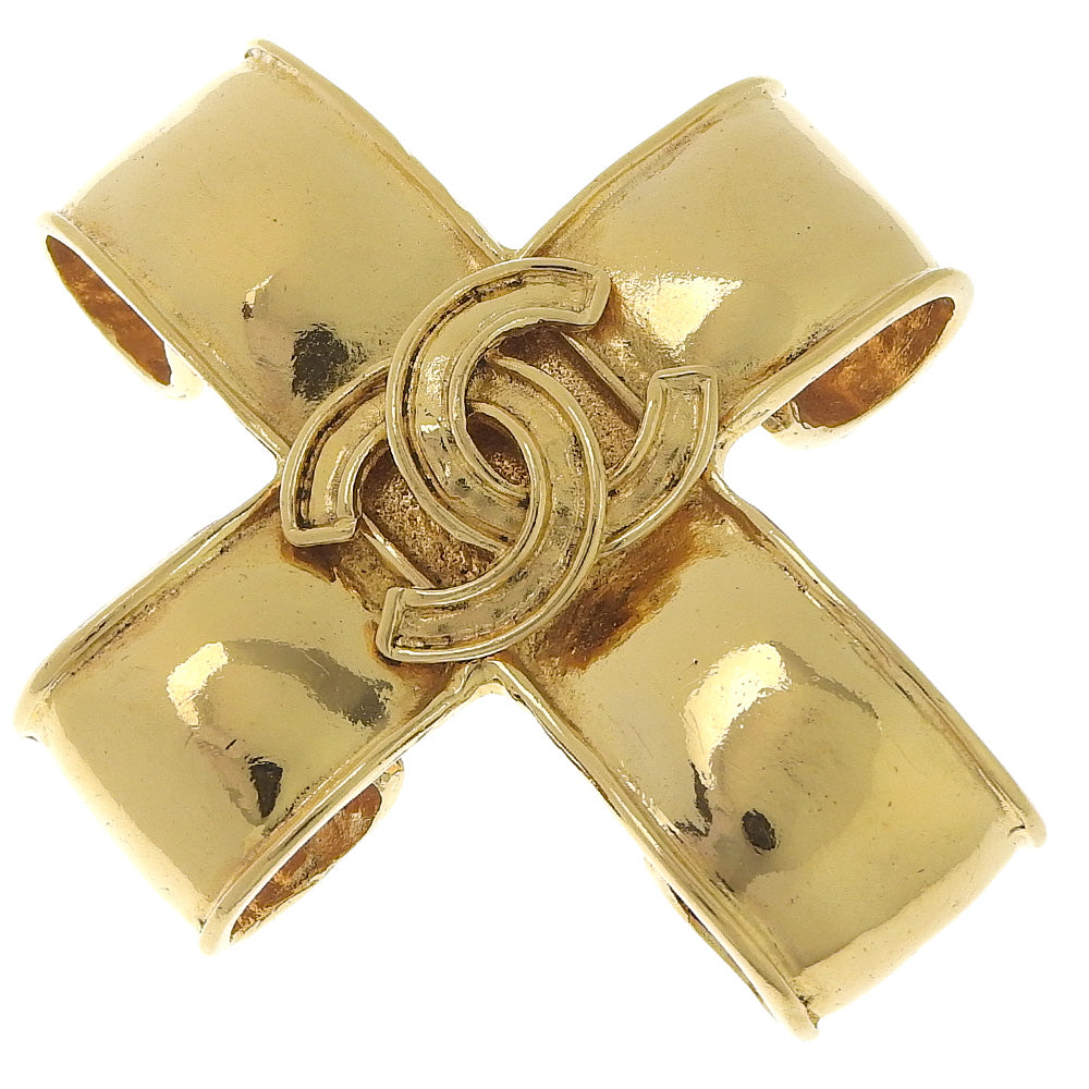 Chanel CC Cross Brooch Metal Brooch in Very Good Condition