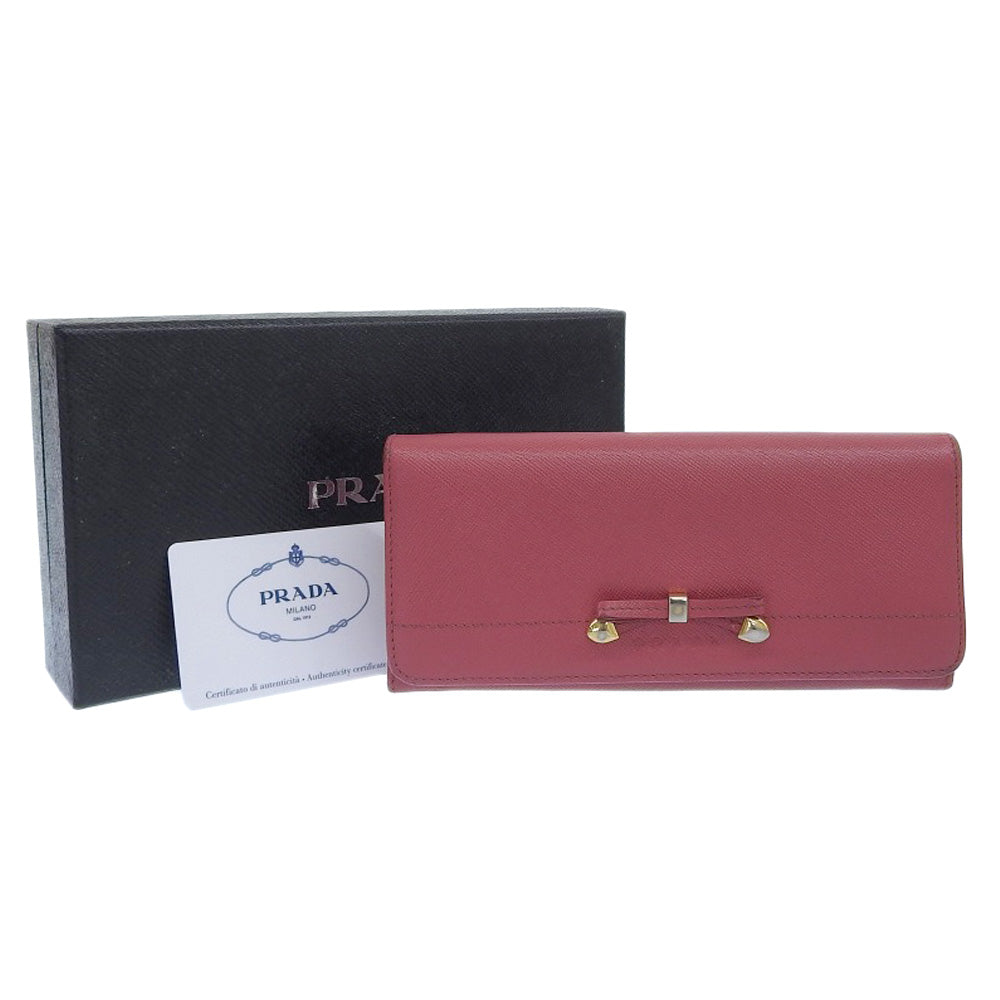 Prada Saffiano Long Wallet 1M1132 Pink