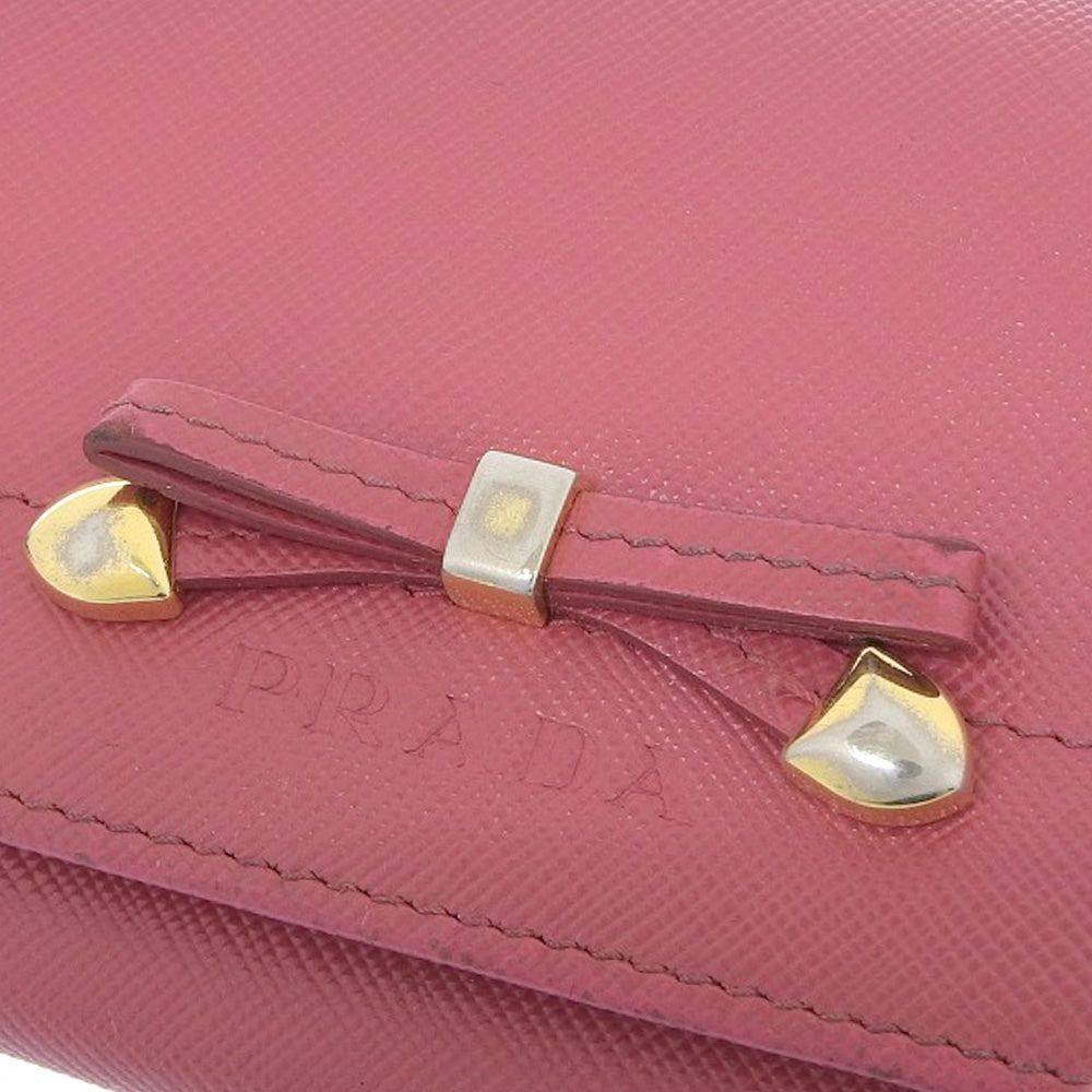 Prada Ribbon Long Wallet Leather Long Wallet 1M1132 in Good Condition