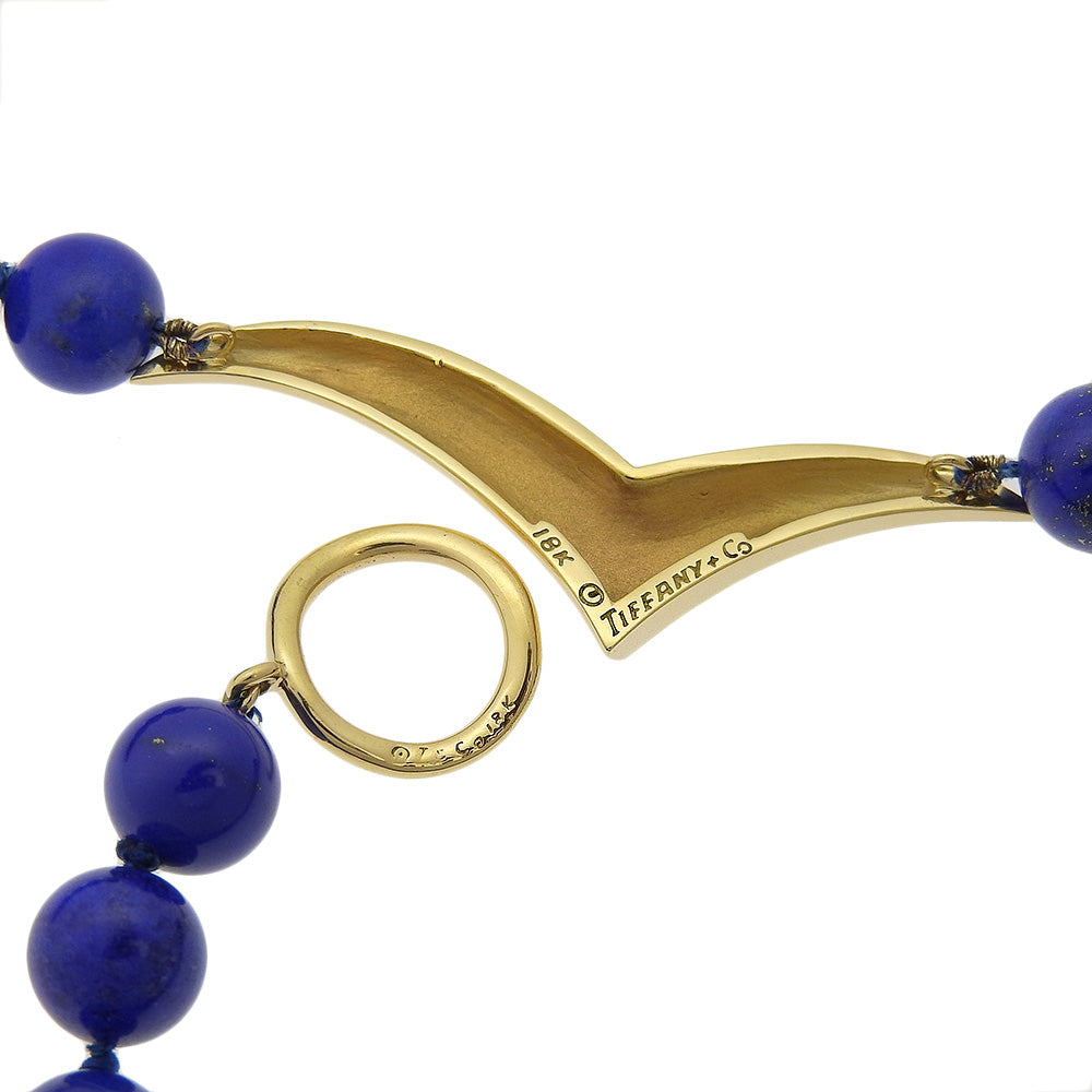 Tiffany Lapis Lazuli K18 Gold Seagull Necklace