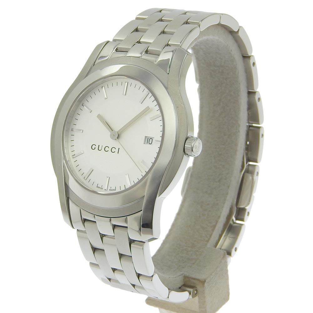 Gucci G-Class Men's Wristwatch, Silver, Stainless Steel, Swiss Made, Quartz, Silver Dial, 5500XL【Used】 5500XL