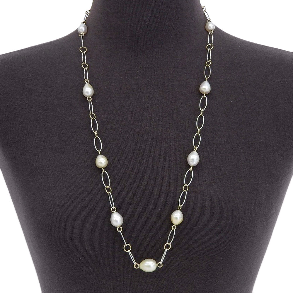 Tasaki Baroque Pearl K18 Gold Necklace