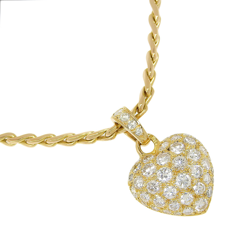 Cartier Heart Pave Necklace K18 Gold Diamond